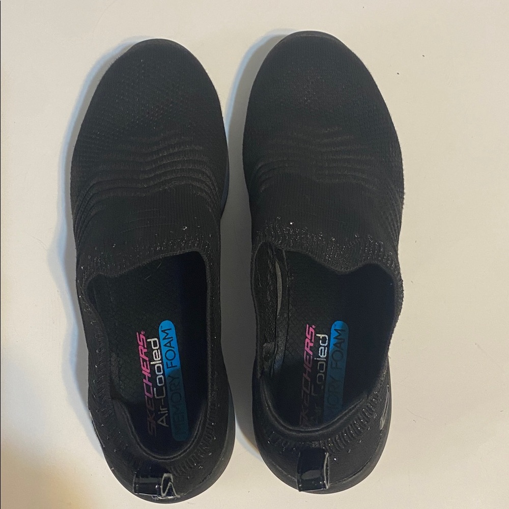 Skechers Women's Black Slip-On Sneakers - Picture 5 of 8
